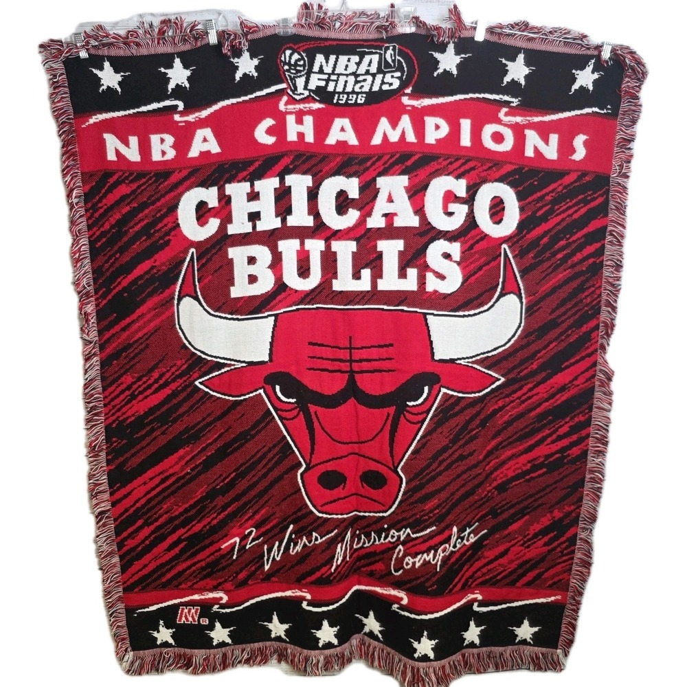 1996 NBA Champions Chicago Bulls Throw Blanket‎ Tapestry 51x62 Limited Edition